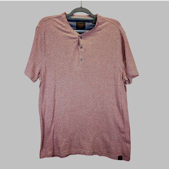 Copper and Oak Men's Henley Short Sleeve Pullover Size Large Red - Picture 1 of 9